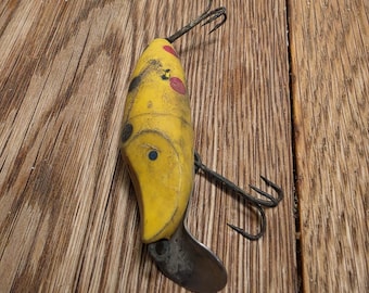 Vintage Fishing Lure- Yellow Spotted