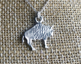 Sterling Silver Buffalo Necklace