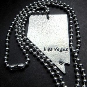 CLEARANCE! 2 Inch tall Las Vegas, Nevada Necklace, Key Chain or Ornament - Nevada - Las Vegas -
