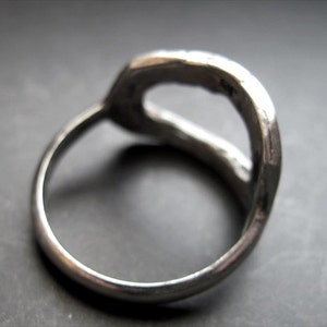 Sterling Silver Organic Circle Ring Size 7.0 Silver Ring Artisan Circle Ring image 2