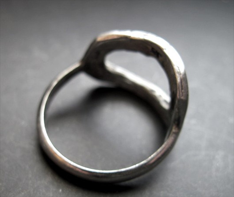 Sterling Silver Organic Circle Ring Size 7.0 Silver Ring Artisan Circle Ring image 2