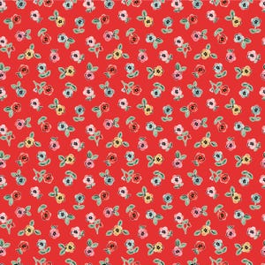 CHEERY FLORALS - RED - Home Sweet Home - Poppie Cotton Fabrics