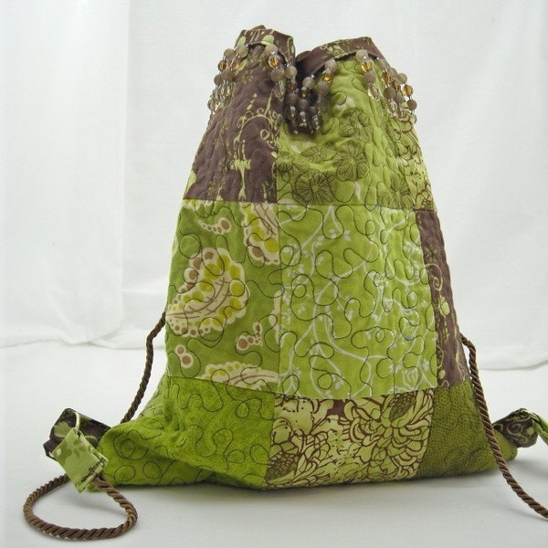 Marie Pieced, Quilted and Beaded Bag