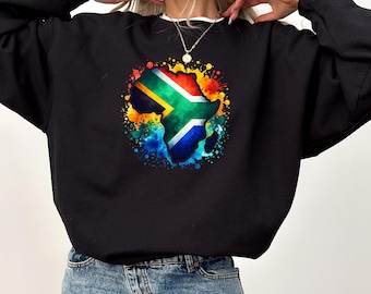 South African Flag Shirt, South African TShirt, African Continent Shirt, Colorful African Shirt, South African Heritage Shirt, Map of Africa