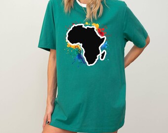 South Africa Flag Shirt, South African Hoodie, African Continent Shirt, Colorful African Sweater, South African Heritage Shirt,Map of Africa