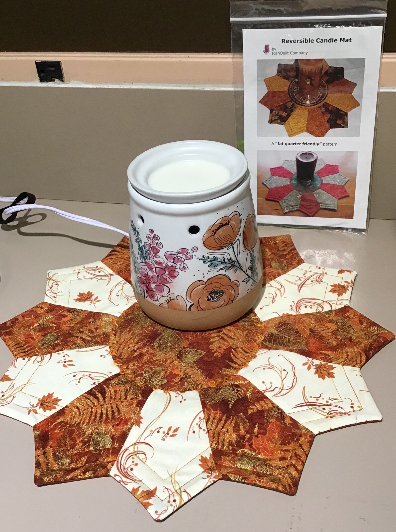 Reversible Candle Mat Pattern With Rulers Included Small Etsy