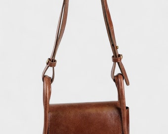 Brown Leather Hobo Bag with Long Strap
