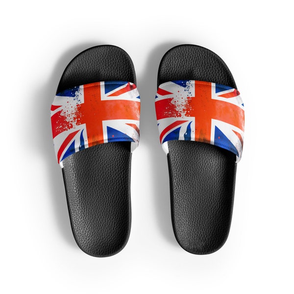 Men's Union Jack Sliders - Comfortable Patriotic Slip-Ons, Perfect for Poolside and Beach Wear