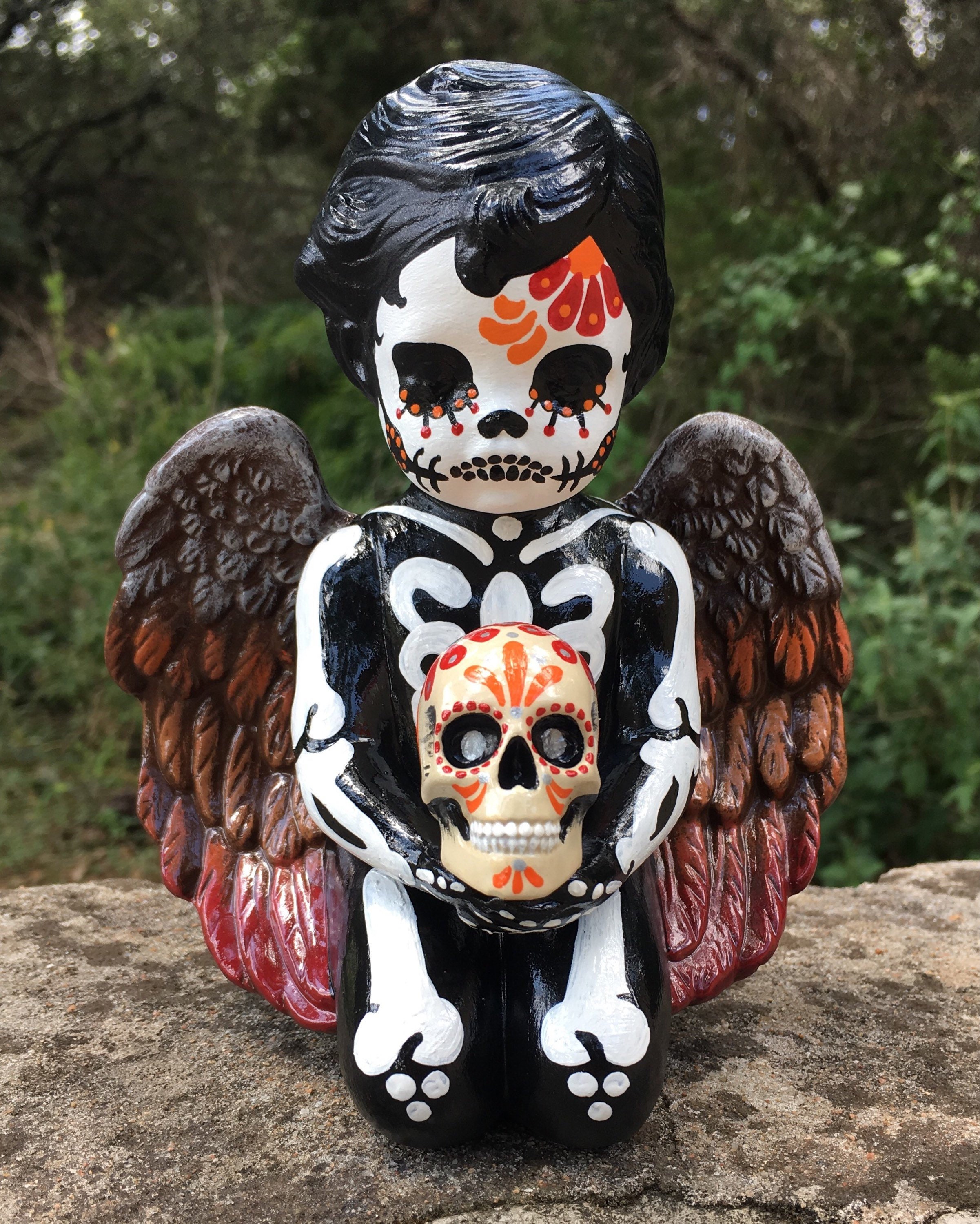 Day of the Dead Angel Statue ANGELITO With Sugar Skull Cherub Figurine Art  - CUSTOM by Illustrated Ink - Choose Your Own Colors - Etsy India, image size:2402x3000