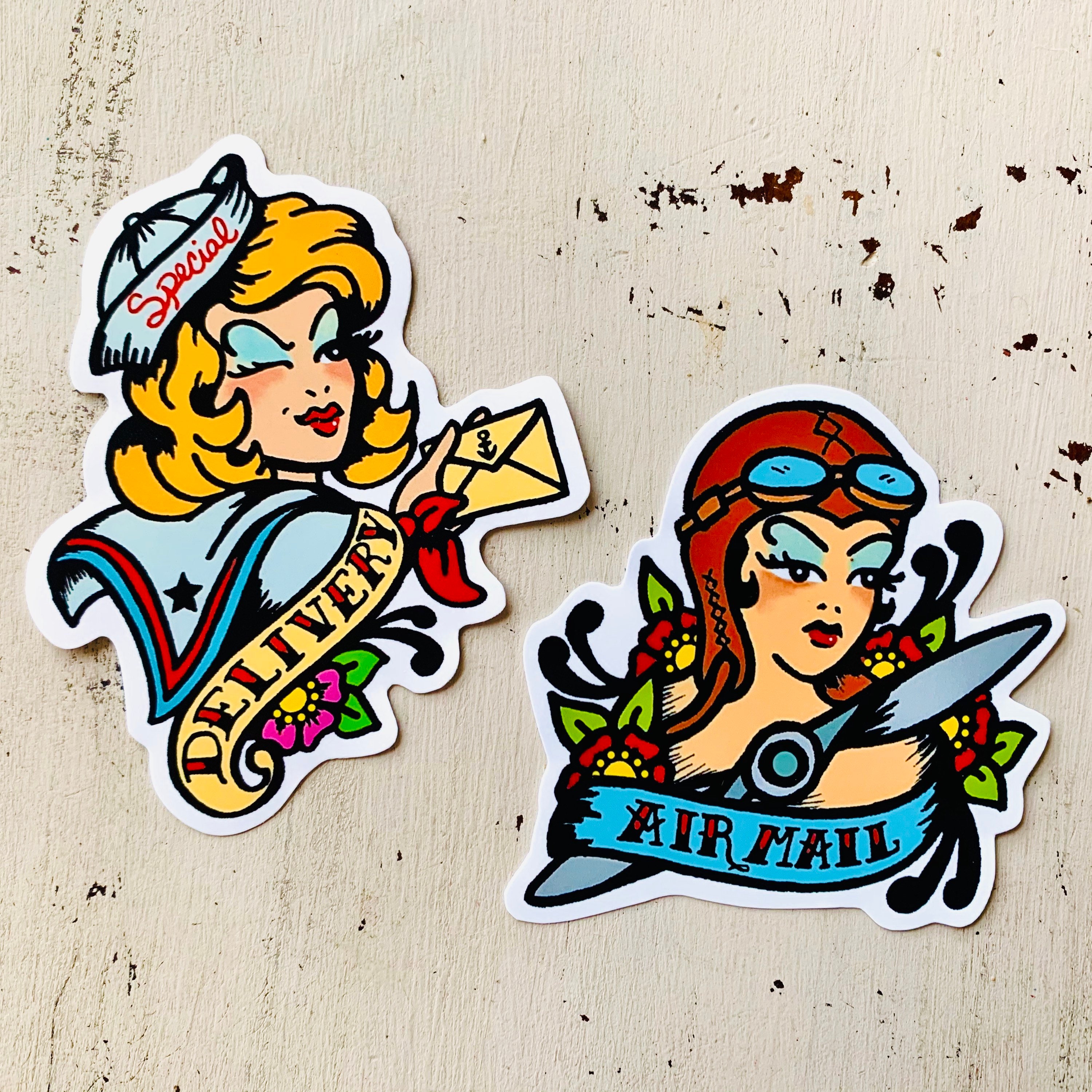 AIRMAIL & SPECIAL DELIVERY Vinyl Sticker Label for Letter