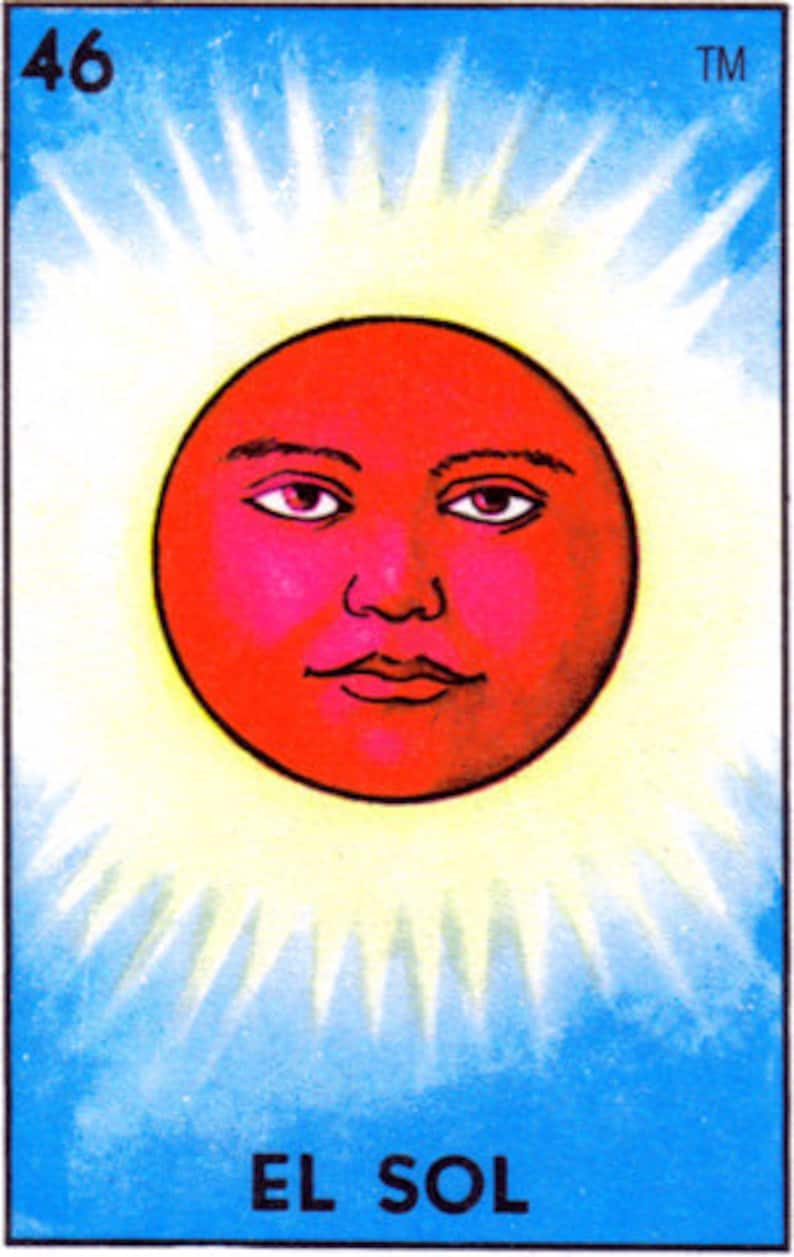 Mexican Folk Art Sun EL SOL Loteria Print 5 x 7, 8 x 10 or 11 x 14 image 7