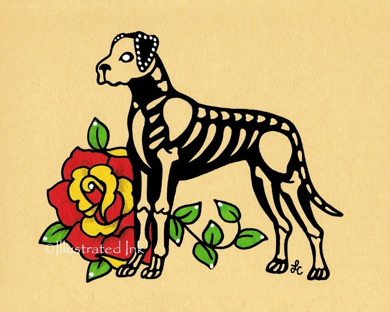 Day of the Dead Dog GREAT DANE Dia De Los Muertos Art Print 5 Etsy
