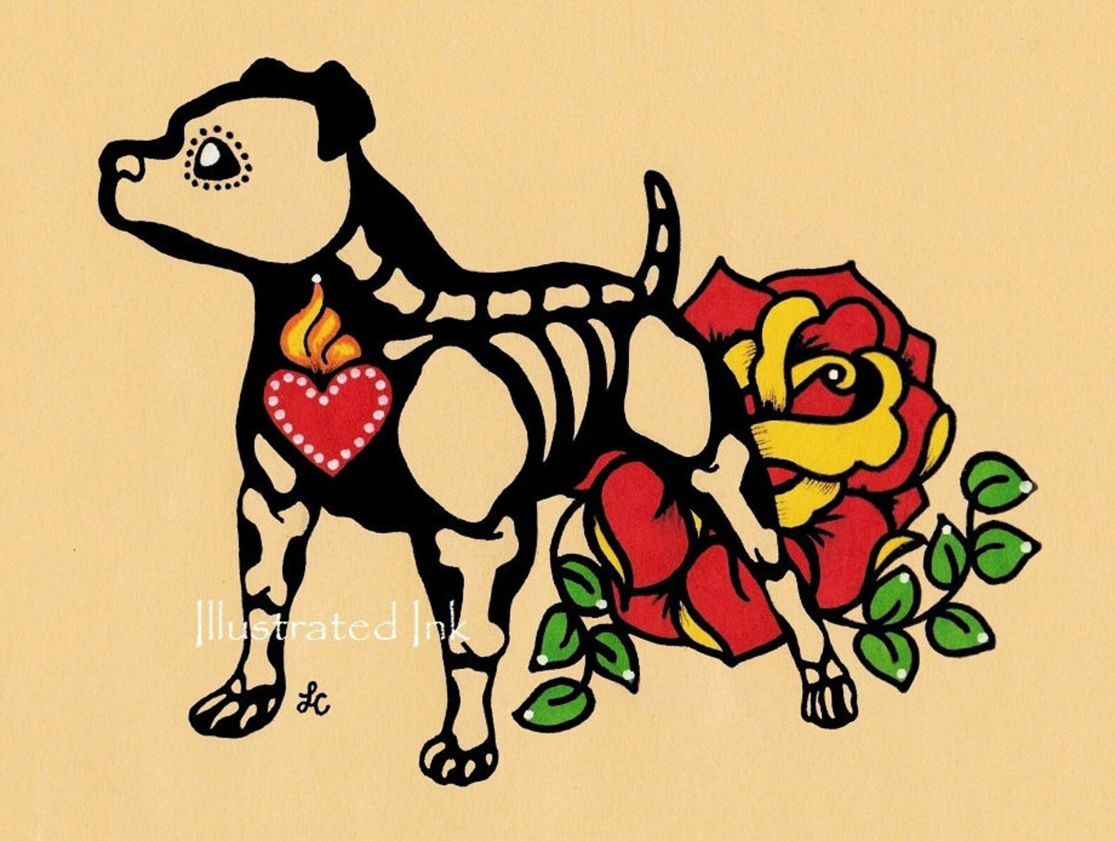 Day of the Dead POSTCARDS Dogs Skeleton Pets Set of 4 Etsy