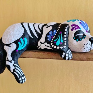 Day of the Dead DOG Shelf Sitter Skeleton Puppy Statue Pet Memorial - CUSTOM by Illustrated Ink - CHOOSE Your Own Colors