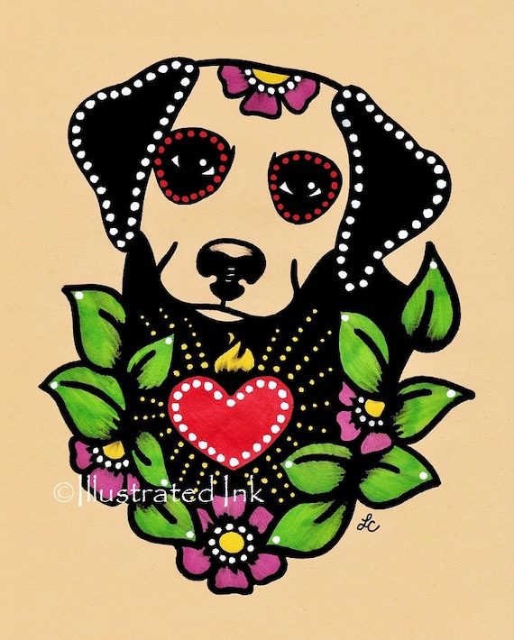Tag Des Toten Hundes Labrador Dia De Los Muertos Kunstdruck 5 Etsy