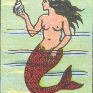 Day of the Dead Mermaid Tattoo Art LA SIRENA Loteria Print 5 x 7, 8 x 10 or 11 x 14 image 5
