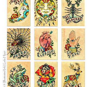 Old School Tattoo Art Spider LA ARANA Loteria Print 5 x 7, 8 x 10 or 11 x 14 image 4