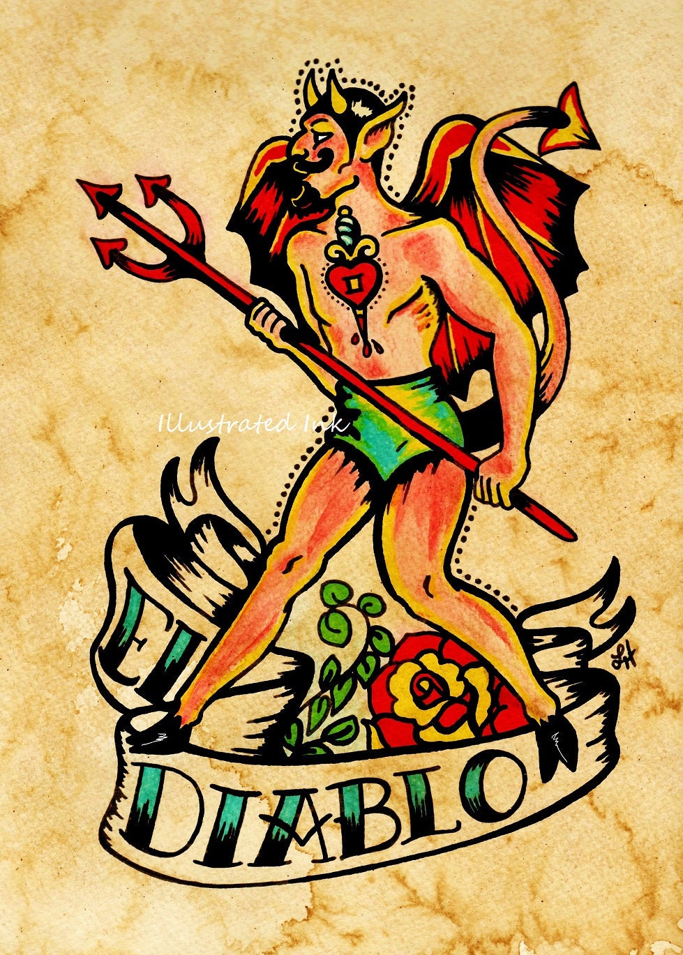 Devil Tattoo - Etsy Devil Tattoo - Etsy