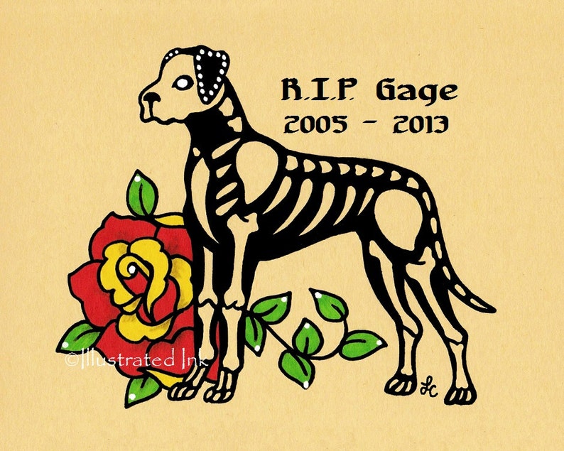 Day of the Dead Dog GREAT DANE Dia De Los Muertos Art Print 5 Etsy