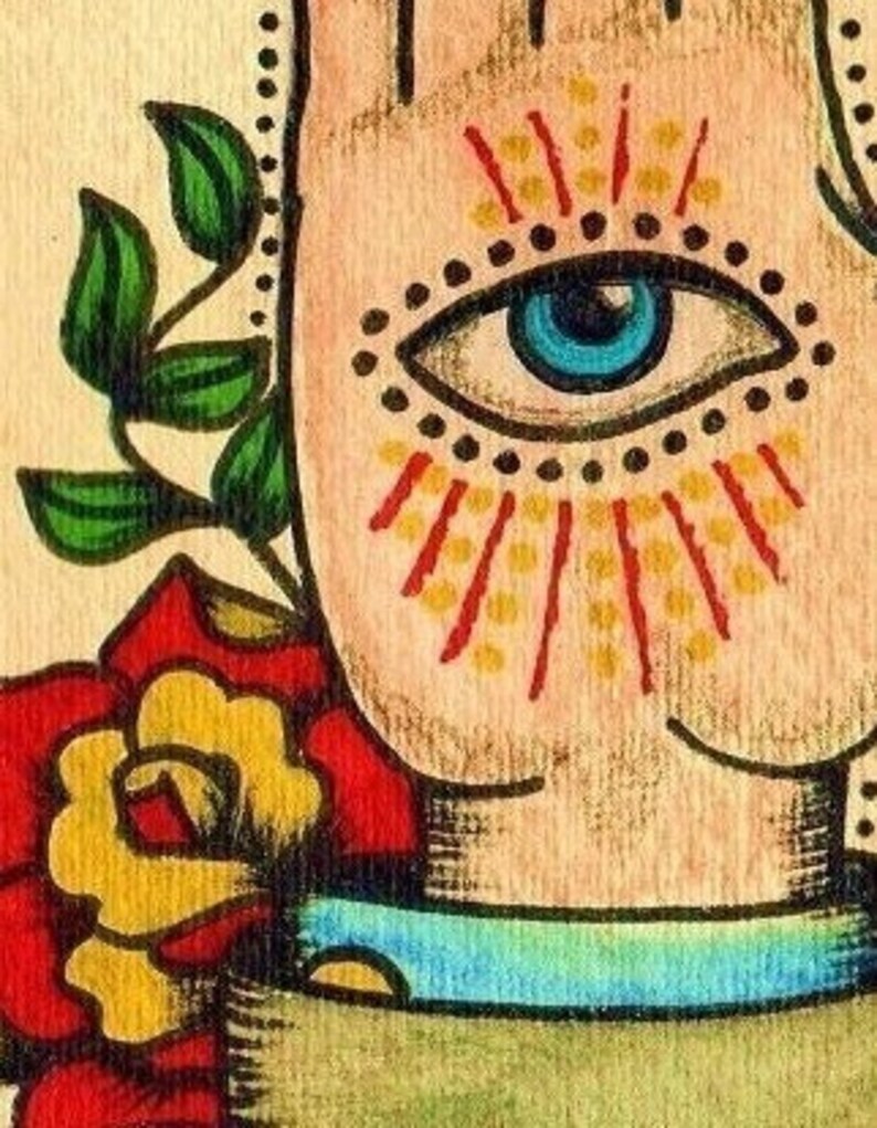 Old School Tattoo Art Hand LA MANO Loteria Print 5 X 7 8 X 10 Etsy