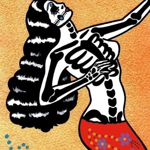 LA SIRENA Day of the Dead Art Mermaid Loteria Print 5 x 7, 8 x 10 or 11 x 14 image 2