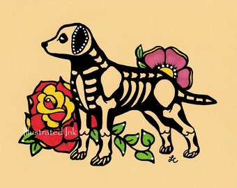 Día de los Muertos Perro LABRADOR Día de muertos Art Print 5 x - Etsy México