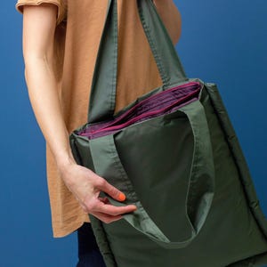 Pillow Shoulder bag -  Khaki Puffer Bag -  Bags for Women - Water resistant purse - Gift for her