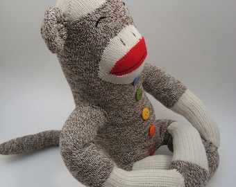 Meditating chakra sock monkey MADE TO ORDER