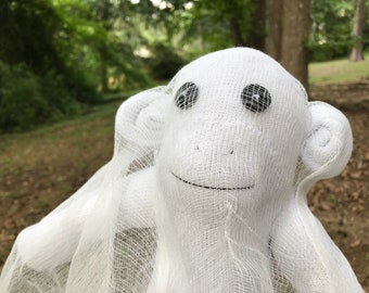 boy sock monkey ghost - made to order