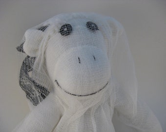 girl sock monkey ghost MADE TO ORDER