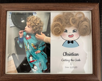 First Haircut Keepsake, Baby First Haircut, Custom Baby&#39;s First Picture Frame, Baby Hair, Baby&#39;s First Curl, Baby&#39;s First Lock Of Hair