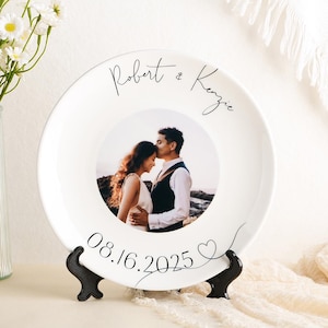 Custom Photo Plates/Custom Wedding Photo Plates/Personalized Photo Plate for Anniversary/Happy Birthday Plate/Birthday Gift/Wedding Gift