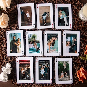 Benutzerdefinierte Paar Fotos Spielkarten, einzigartiges Hochzeitsgeschenk, personalisiertes Fotokartenspiel, Hochzeitsspielkarten, Hochzeitsgästebuch,