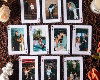 Naipes con fotos de pareja personalizadas, regalo de boda único, baraja de cartas con fotos personalizadas, naipes de boda, libro de visitas de boda,