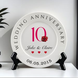 Anniversary Plate/Wedding Plate/Anniversary Gift/Ceramic Plate/Hand painted Plate/Personalzied Plate/Custom Wedding Gift/Wedding gift