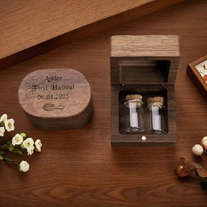 Baby First Haircut Keepsake Box/Child Cutting off Memory/Lock of Hair Keepsake/Wooden Engraved Trinket Box/Christening Gift/Baby Shower