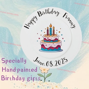 Keramik Geburtstagsteller/handbemalter Teller/personalisierter Teller/personalisierter Geburtstagsteller/handgefertigter Keramikteller/Geburtstagsgeschenk