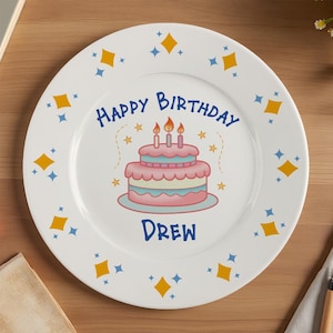 Alles Gute zum Geburtstag Geschenk/Keramik Teller/Geburtstag Geschenk/Geburtstagsteller/Personalzied Geburtstagsteller/Personalzied Teller/Personalisiertes Geschenk/Benutzerdefiniertes Geschenk