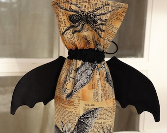 Gothic creatures winged Wine Bottle Gift Bag. Gothic gift.