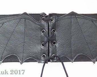 Bat Wings Corset Belt, Any Size, 3 inches.