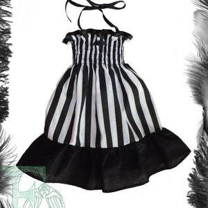 Babies Stripes Bat Summer Dress, Baby Goth. Size 0-12 months available.