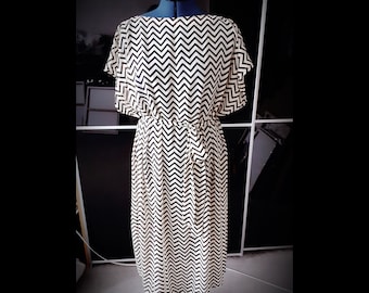 Chevrons Summer Georgette Dress. Custom Size.