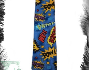 Superhero Batman Pow Tie, Comic, Geek.
