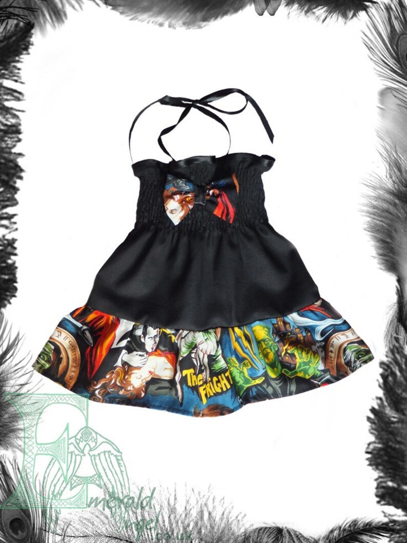 Babies/childs Movie Monsters Summer Dress. Size 0-18 months. Gothic, Alternative. image 1