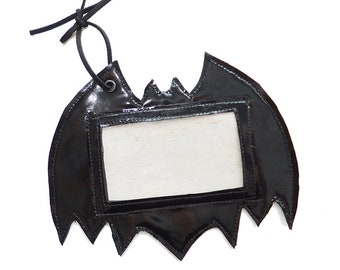 Gothic Luggage Tag Label, Pvc Bat, Gothic Holidays, gothic travel, Gothic gift.