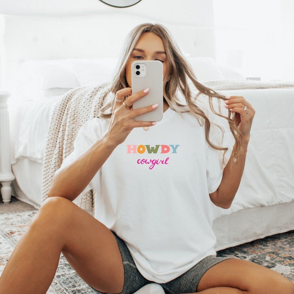 Classic Howdy Cowgirl T-Shirt | Everyday Western Style Tee | Casual Ranch Apparel | Vintage Inspired Graphic Shirt | Country Chic Fashion