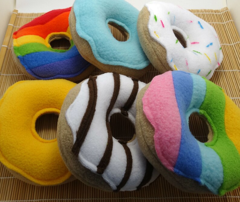 Squeaky Donut Dog Toy Etsy