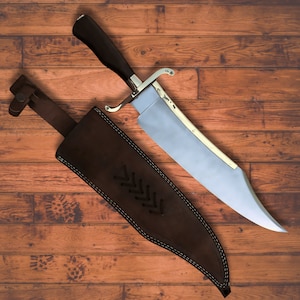 Bowie Knife Best quality Hand forged knife 1060 Steel handmade knife Hunting knife sheath Gift for him gift for husband gift for men