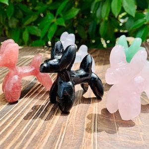 2.4'' Natural Crystal Balloon Dog, Home Decor, Desk Decoration, Gifts For Friends, Energy Crystal, Crystal Dog, Gemstone Dog, Dog Decor Gift