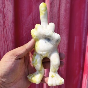 Hand-Carved Crystal Finger Sculpture: Metaphysical Home Decor